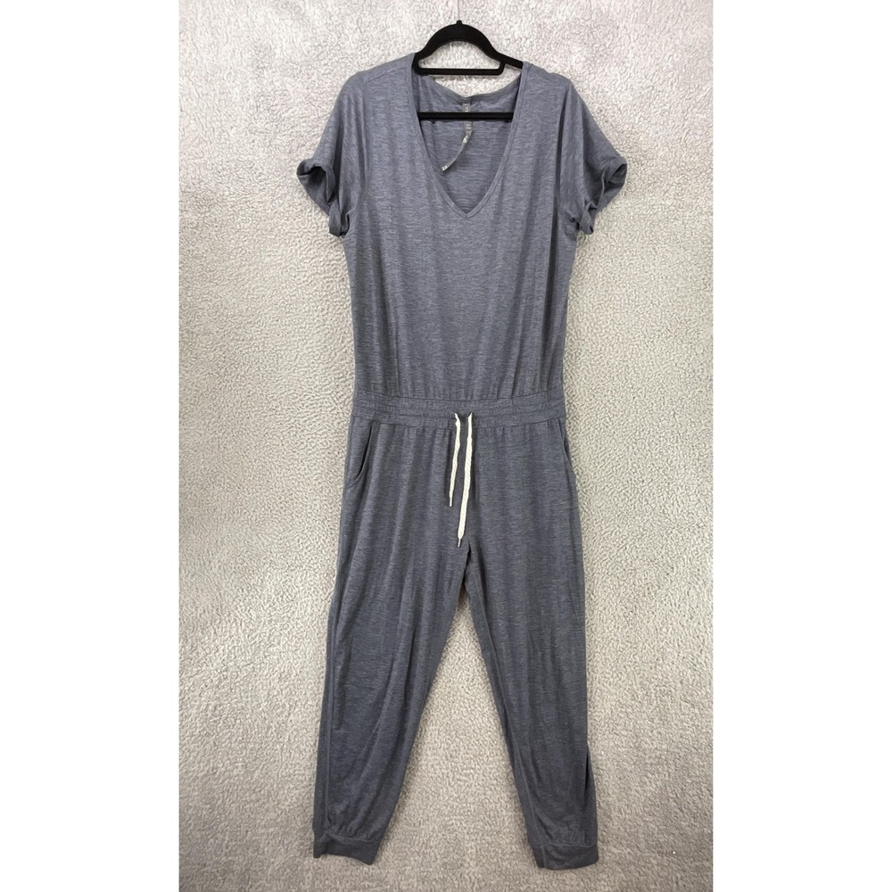Vuori Luna Jumpsuit Womens XL Gray Short Sleeve‎ Jersey Relaxed Fit One-Piece